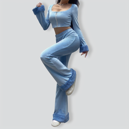 Belly Shirt Zipper Slim Suit