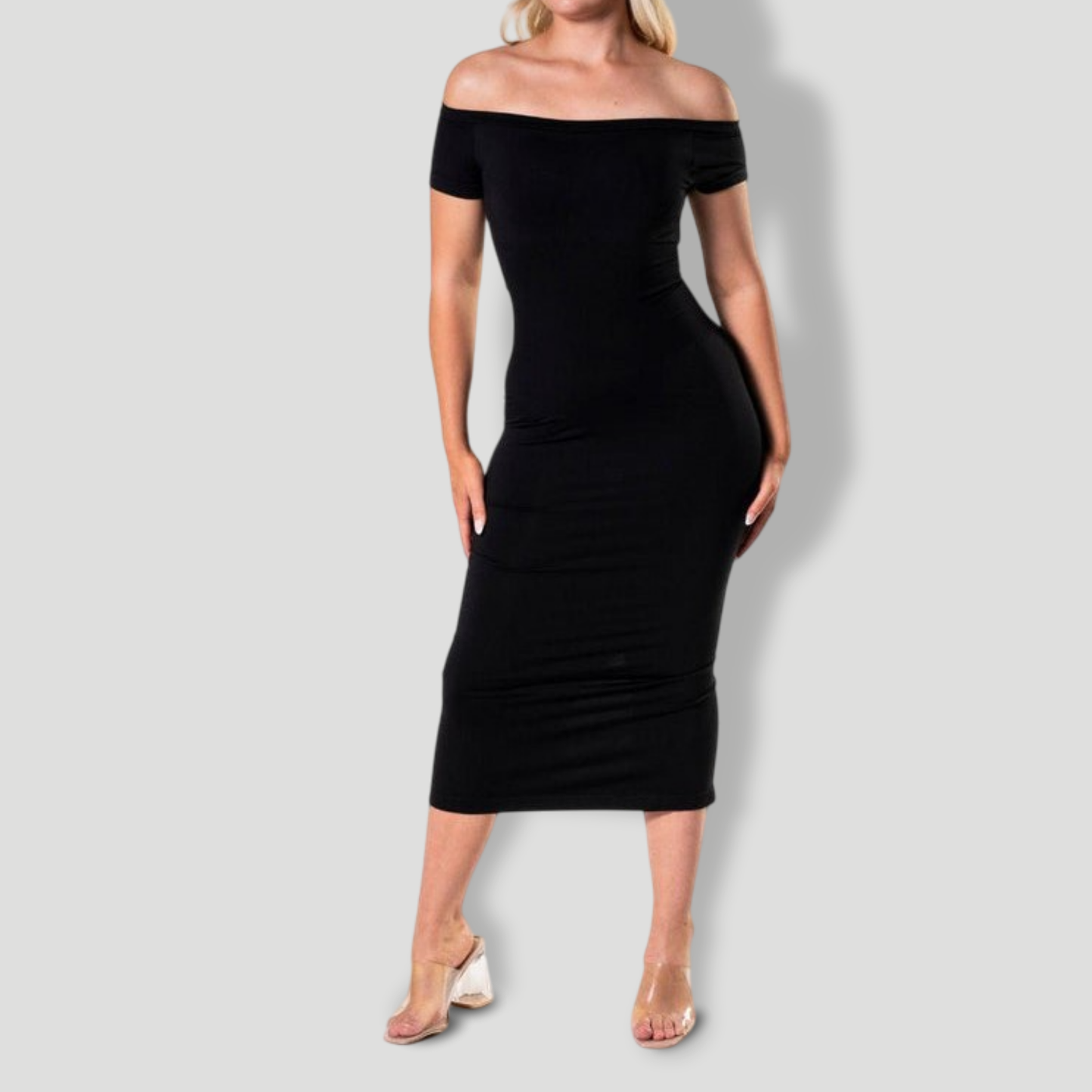 Off-Shoulder Shapewear Split Dress