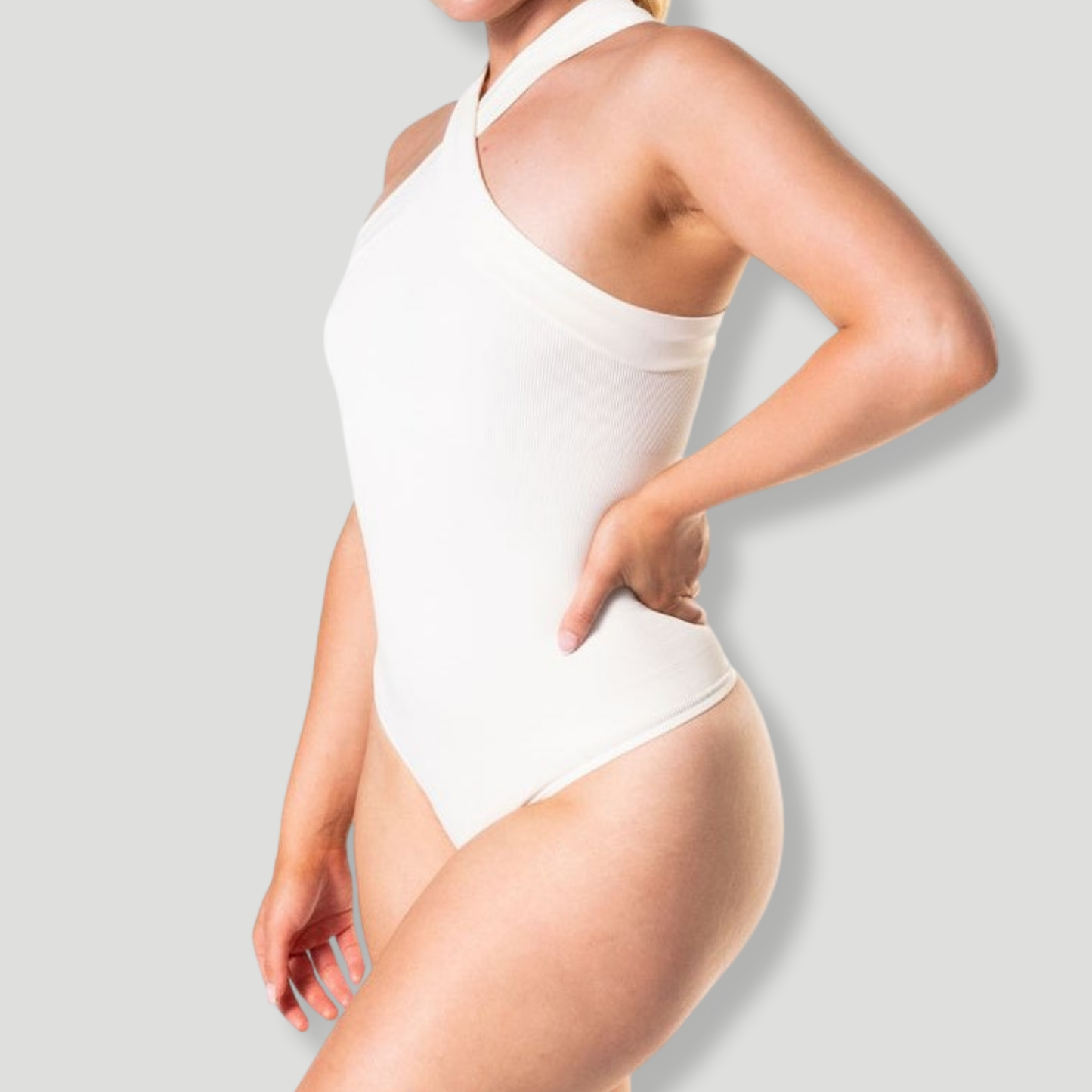 Crossover Halter Shapewear Bodysuit