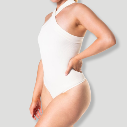 Crossover Halter Shapewear Bodysuit