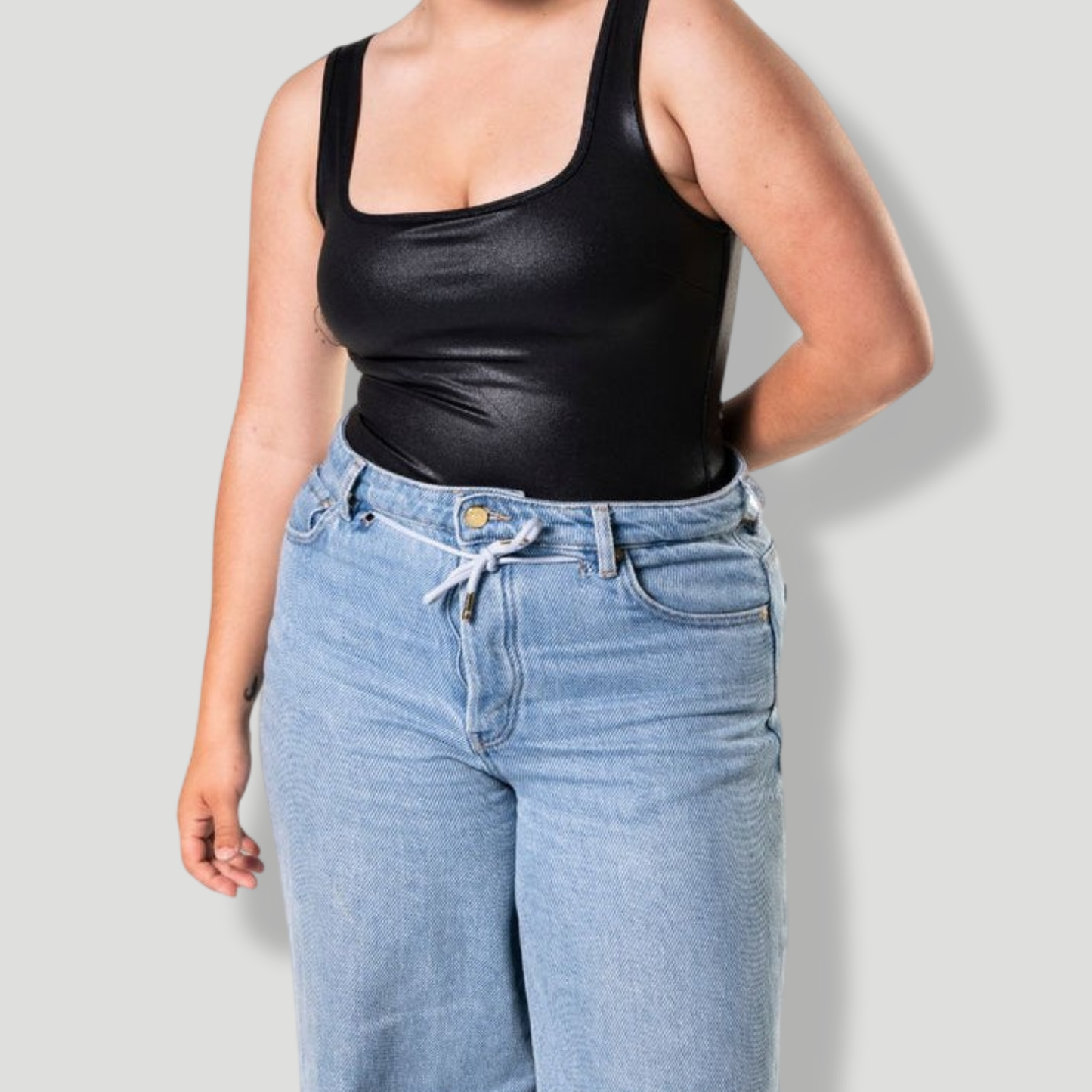 Leather Look Snatched Bodysuit