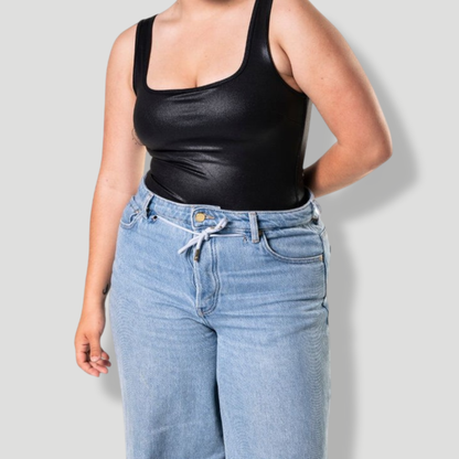 Leather Look Snatched Bodysuit