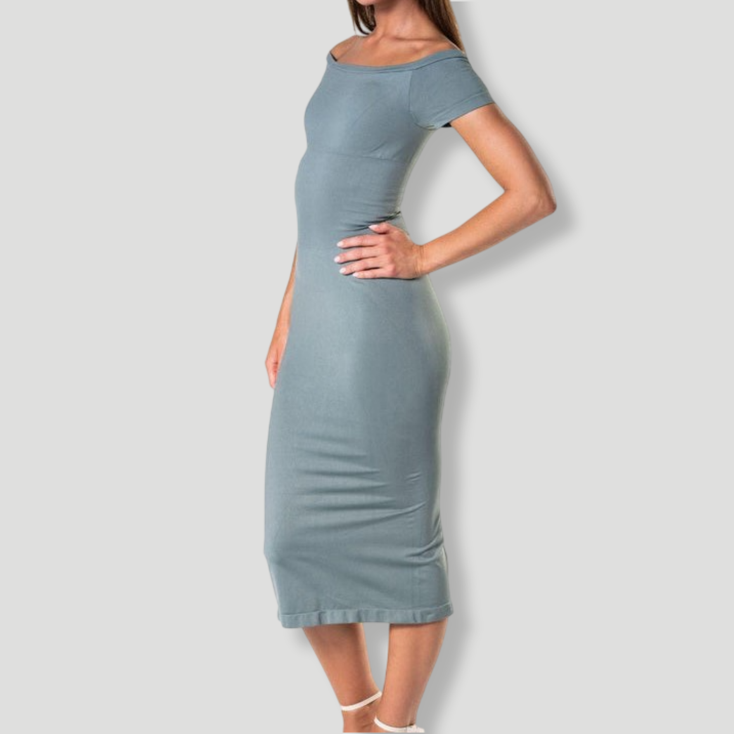 Off-Shoulder Shapewear Split Dress