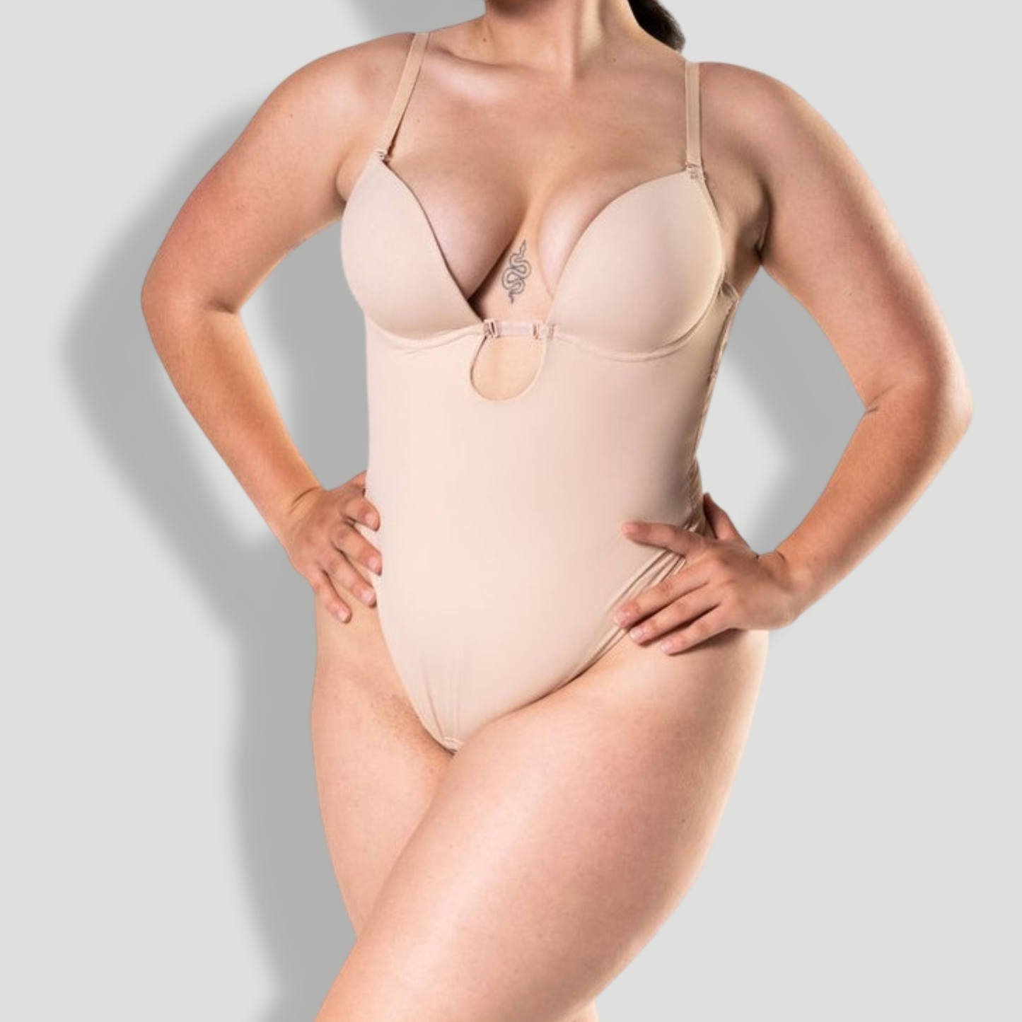 Plunge Shapewear Thong Bodysuit