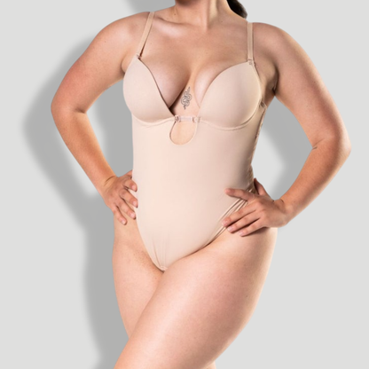 Plunge Shapewear Thong Bodysuit