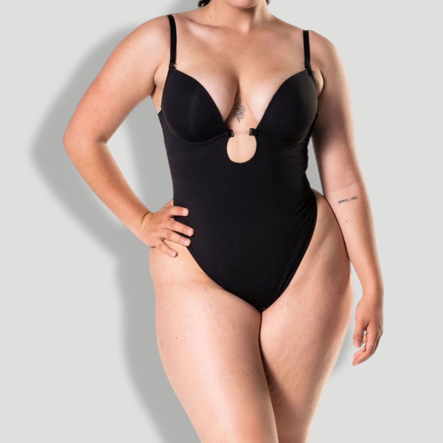 Plunge Shapewear Thong Bodysuit