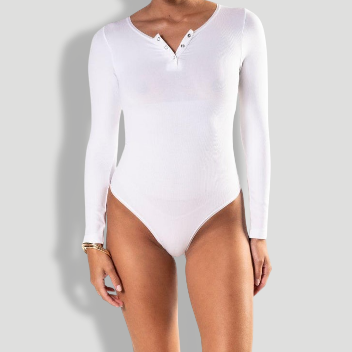 Seamless Long Sleeve Thong Bodysuit