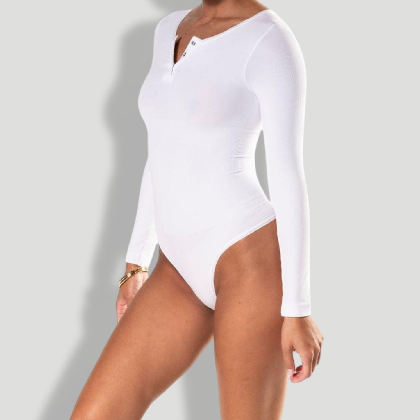 Seamless Long Sleeve Thong Bodysuit