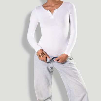 Seamless Long Sleeve Thong Bodysuit