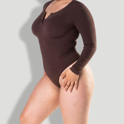 Seamless Long Sleeve Thong Bodysuit