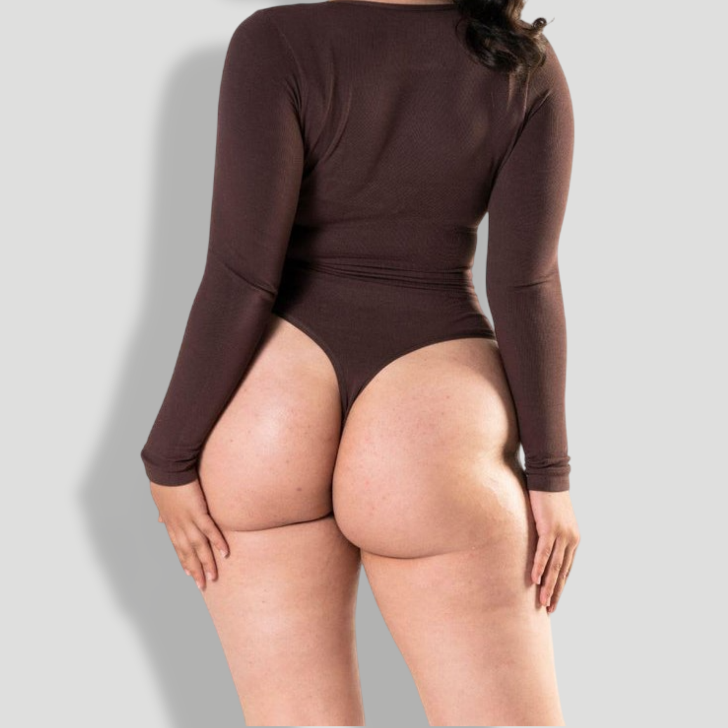 Seamless Long Sleeve Thong Bodysuit