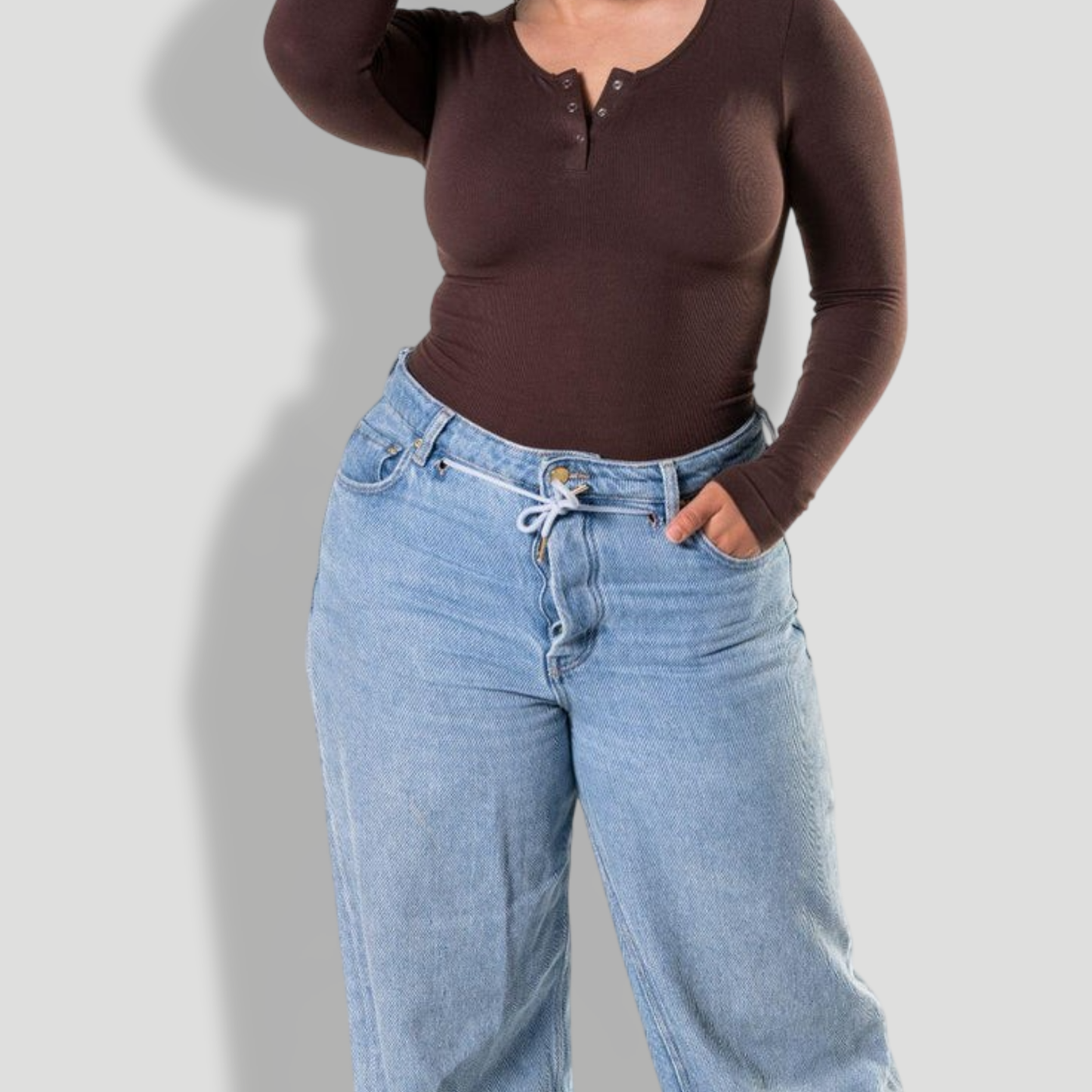 Seamless Long Sleeve Thong Bodysuit