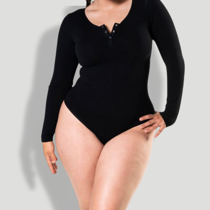 Seamless Long Sleeve Thong Bodysuit
