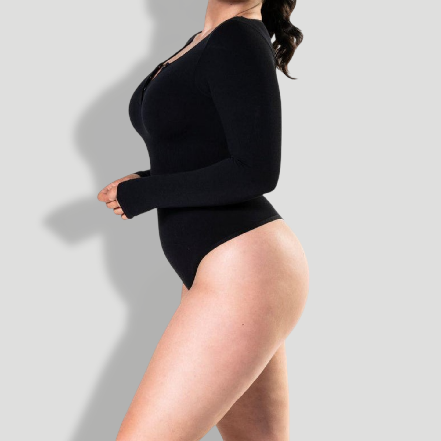 Seamless Long Sleeve Thong Bodysuit