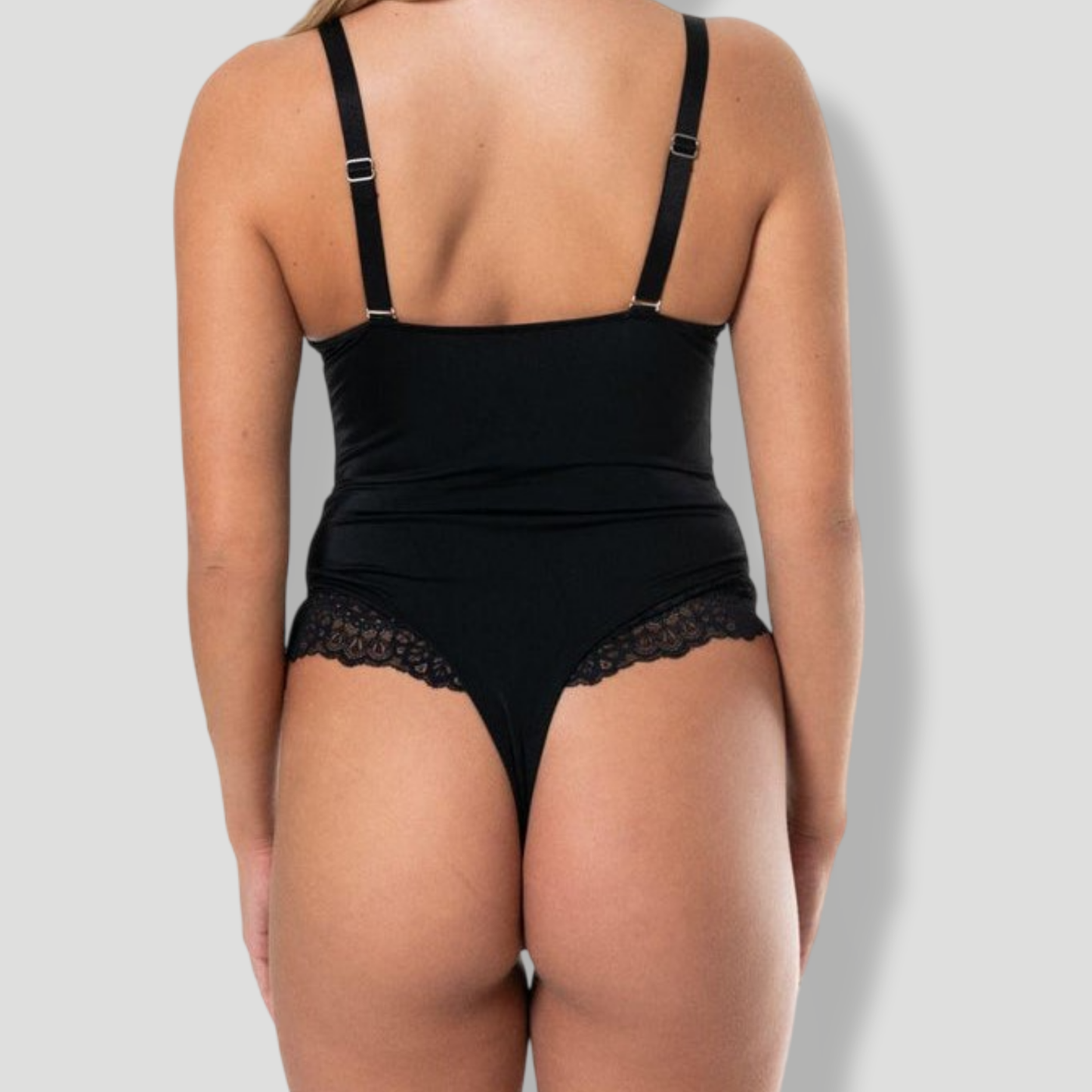 V-Neck Half Laced Bodysuit