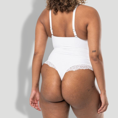 V-Neck Half Laced Bodysuit