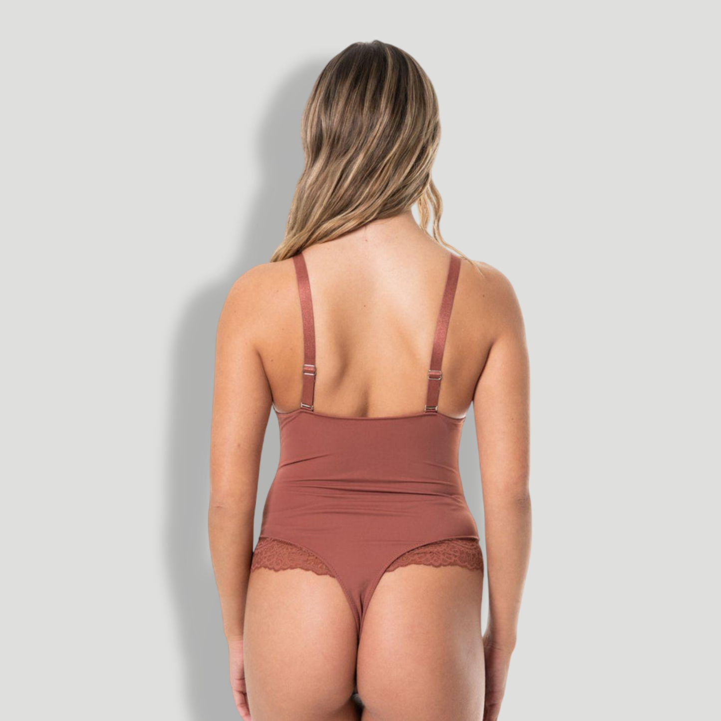 V-Neck Half Laced Bodysuit