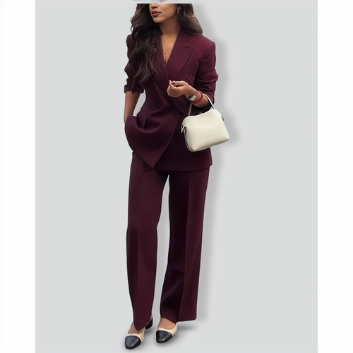 Lapel Blazer & Pants Two-Piece Set