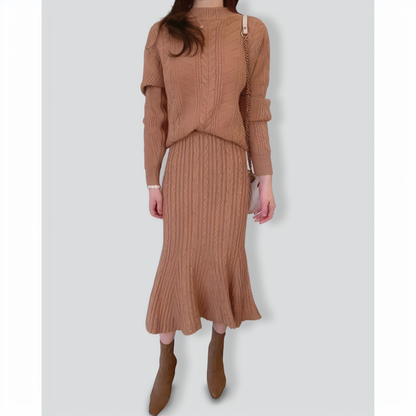 Autumn and winter twist knit two-piece set