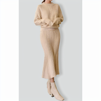 Autumn and winter twist knit two-piece set