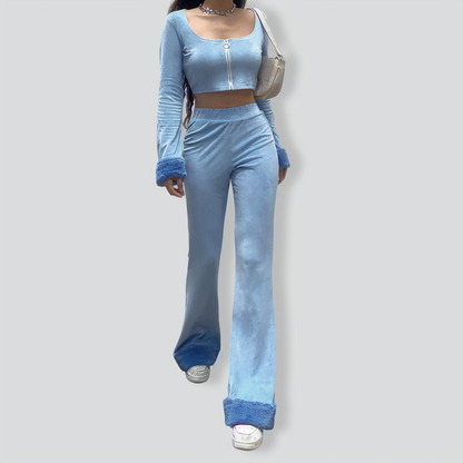 Belly Shirt Zipper Slim Suit