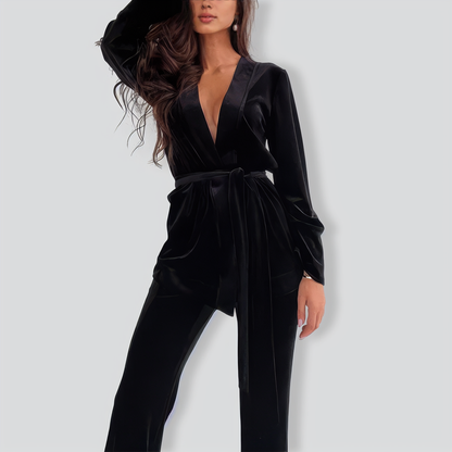 Casual warm autumn and winter V-neck home set