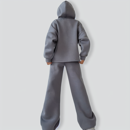 Two-Piece Women's Hooded Pocket Sweater Suit