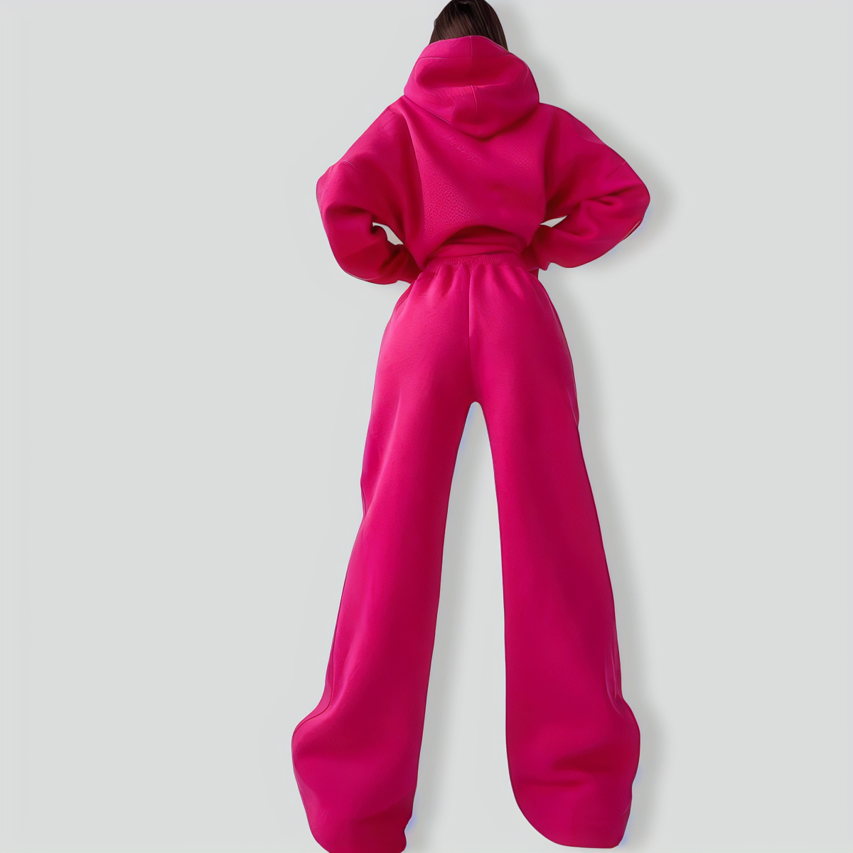 Two-Piece Women's Hooded Pocket Sweater Suit