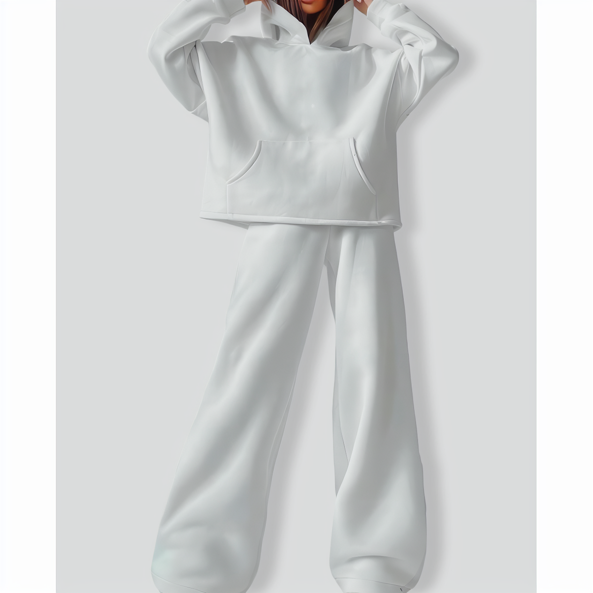 Two-Piece Women's Hooded Pocket Sweater Suit