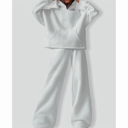 Two-Piece Women's Hooded Pocket Sweater Suit