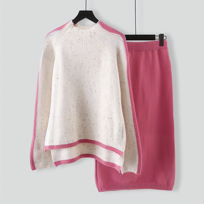 Elegant Package Hip Skirt With Sweater Top Two Pieces Sets