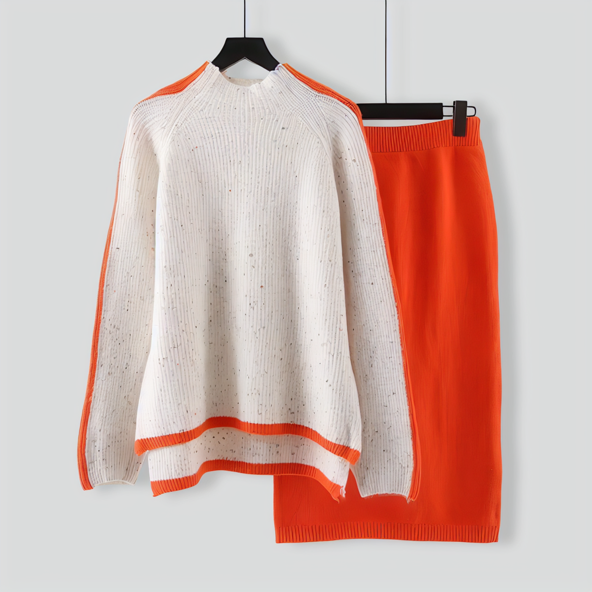 Elegant Package Hip Skirt With Sweater Top Two Pieces Sets