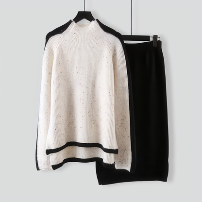 Elegant Package Hip Skirt With Sweater Top Two Pieces Sets