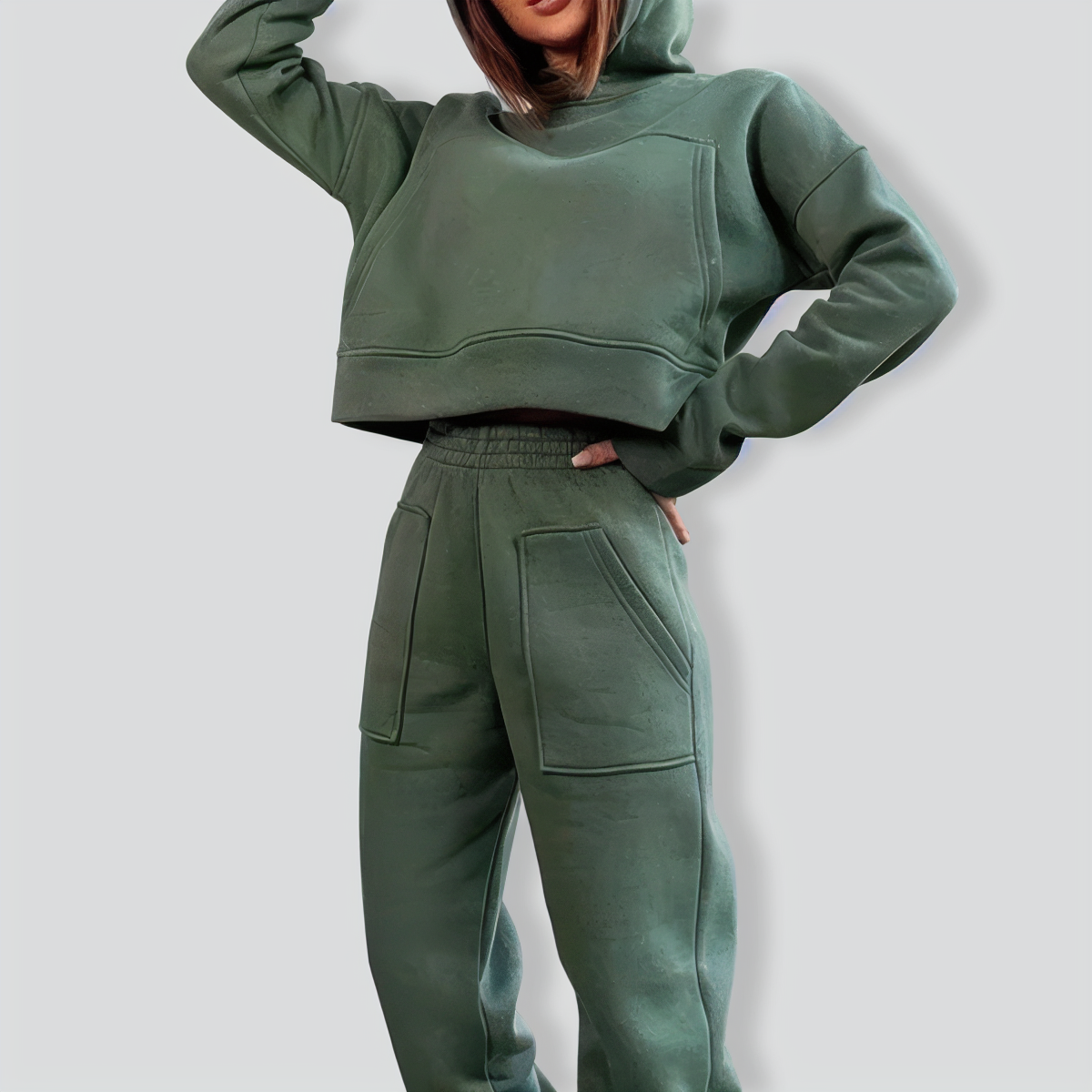 Casual Pocket Hooded Tracksuit