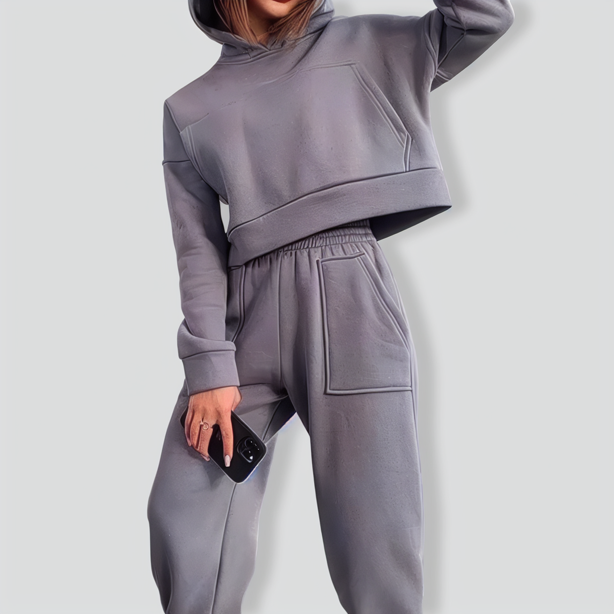 Casual Pocket Hooded Tracksuit