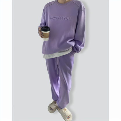 Purple Baggy Casual Tracksuit