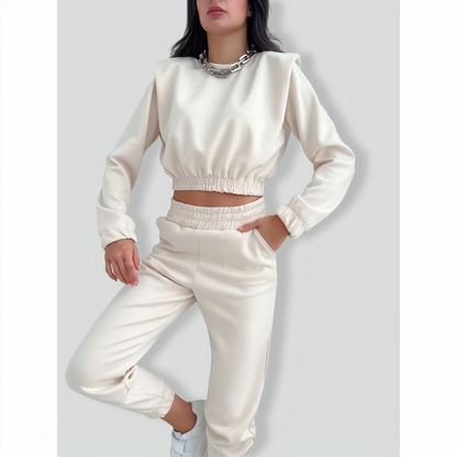 Chic Wide Shoulder Casual Pennies Tracksuit