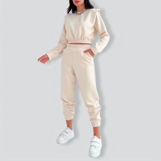 Chic Wide Shoulder Casual Pennies Tracksuit