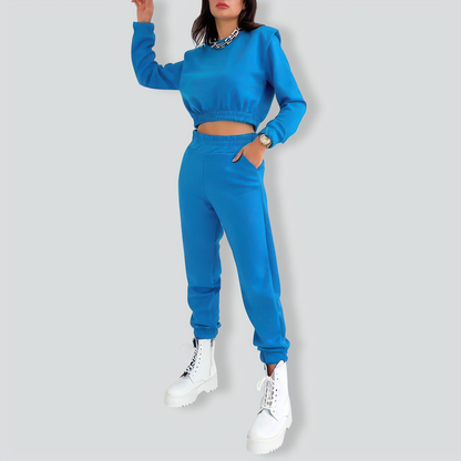 Chic Wide Shoulder Casual Pennies Tracksuit