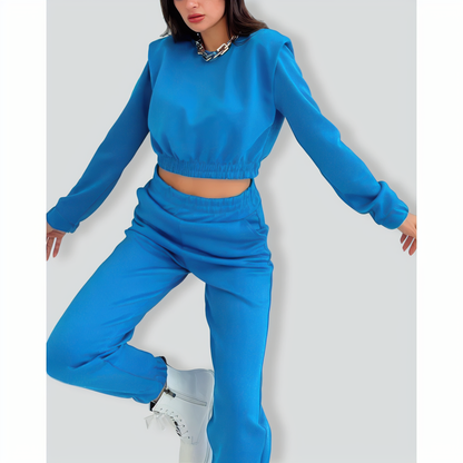 Chic Wide Shoulder Casual Pennies Tracksuit