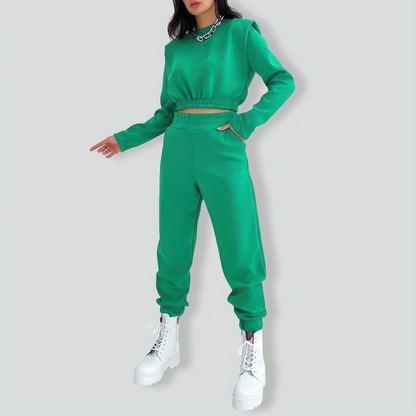 Chic Wide Shoulder Casual Pennies Tracksuit
