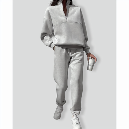 Zip Stand Collar Comfortable Loose Loungewear Tracksuit