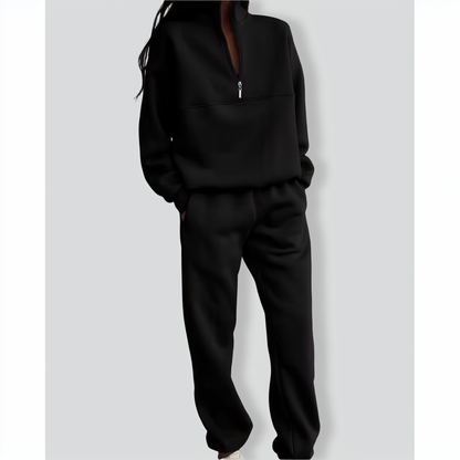 Zip Stand Collar Comfortable Loose Loungewear Tracksuit