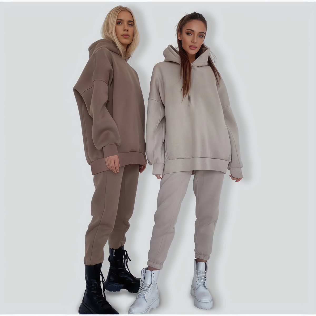 Casual Solid Color Long Sleeves Hooded Set