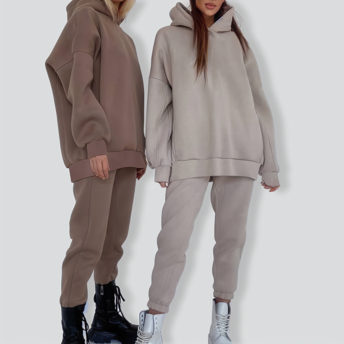 Casual Solid Color Long Sleeves Hooded Set