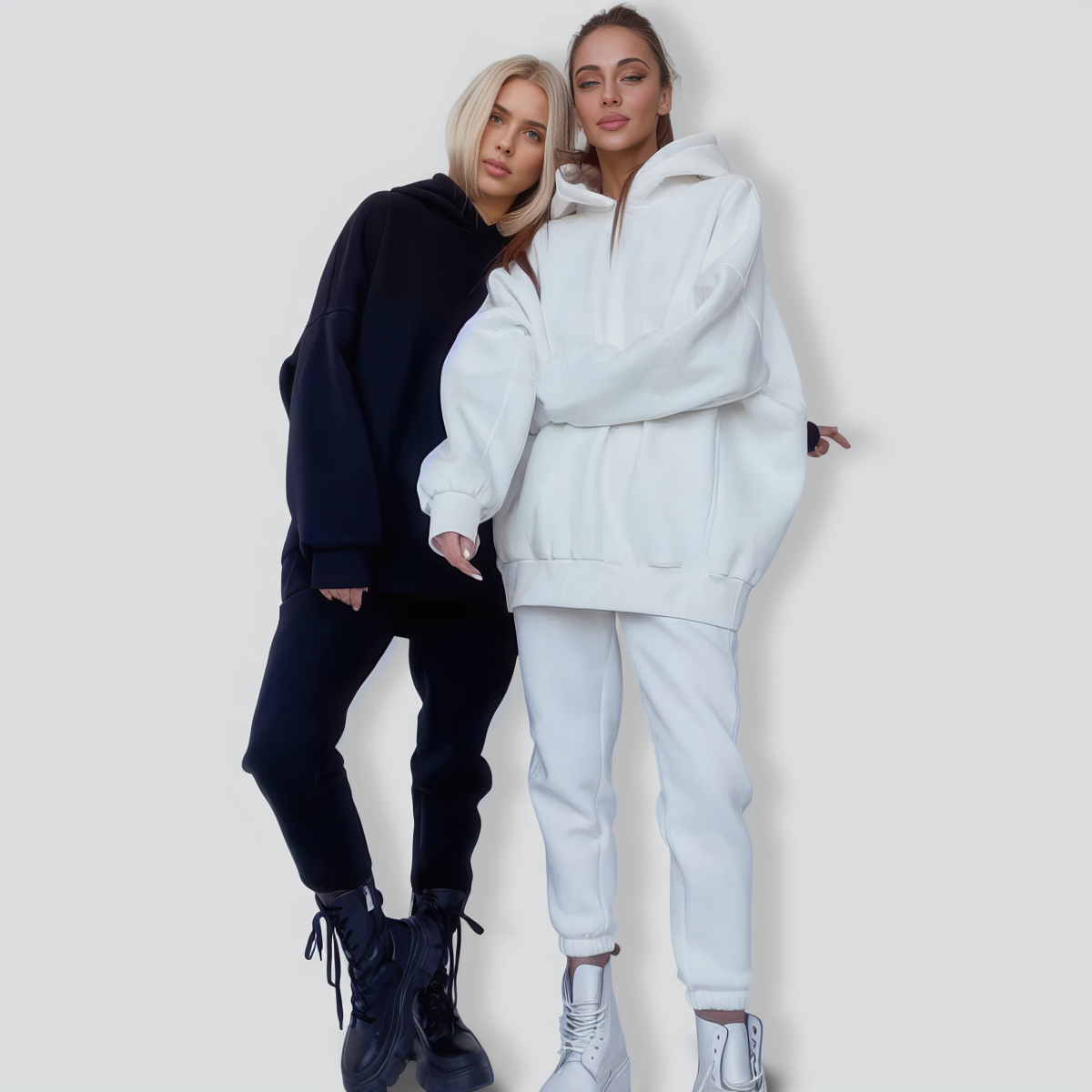 Casual Solid Color Long Sleeves Hooded Set