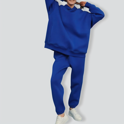 Casual Solid Color Long Sleeves Hooded Set