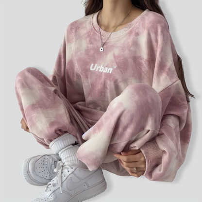 Casual Tie Dye Loose Two-piece Set