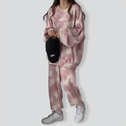 Casual Tie Dye Loose Two-piece Set