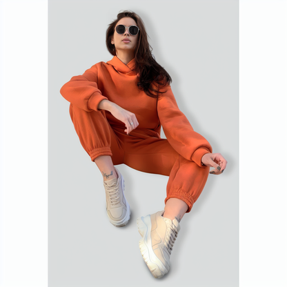 Fashion Casual Solid Color Two-piece Hoodie